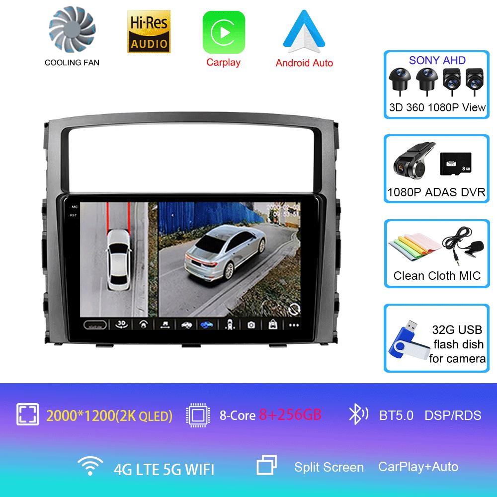 Car Radio Android14 Carplay For Mitsubishi Pajero 4 V80 V90 2006 - 2014 Navigation GPS Multimedia Player WiFi+4G Stereo video BT