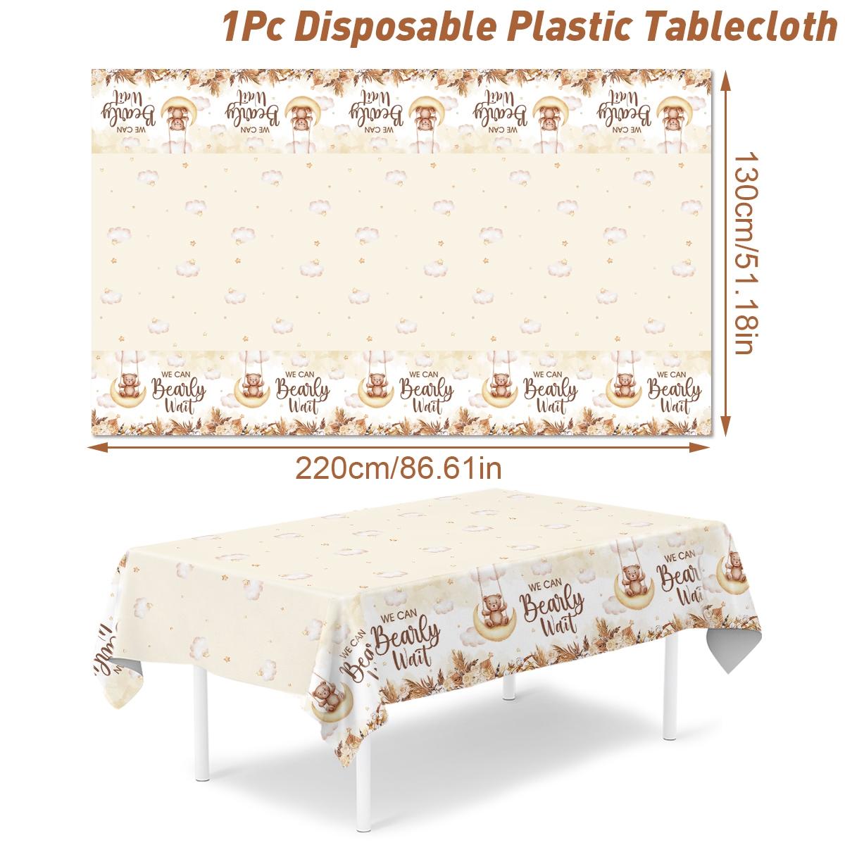 

Скатерть из ПВХ с изображением коричневого медведя, декор для вечеринки по случаю дня рождения, детская скатерть, детский душ, декор для вечеринки по случаю первого дня рождения