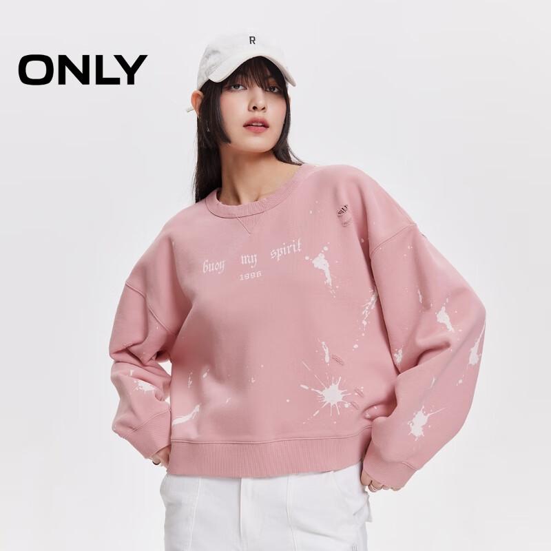 ONLY Women's Drop-Shoulder Loose Fit Letter Sweatshirt