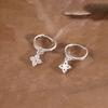 925 Silver Needle Zircon Flower Pendant Stud Earrings For Women Classic Jewelry Light Accessories