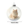 10cm Cute Cat Christmas 3D Crystal Glass Ornament Set 2D Flat Cat Acrylic Christmas Tree Pendant Festive Atmosphere Decoration
