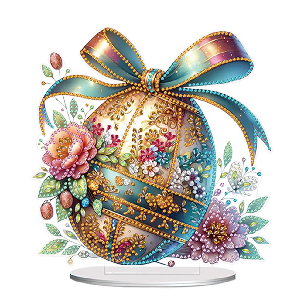 Easter Lily Bunny Diamond Painting Tabletop Ornaments Kit Table Top Diamond Painting Ornament Kits Rhinestones Desktop Ornaments