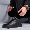 Spring /Autumn New British Style Thick Soled High-top Boots Trend Comfort Soft Soled High Top Men's Casual Leather Board Boots