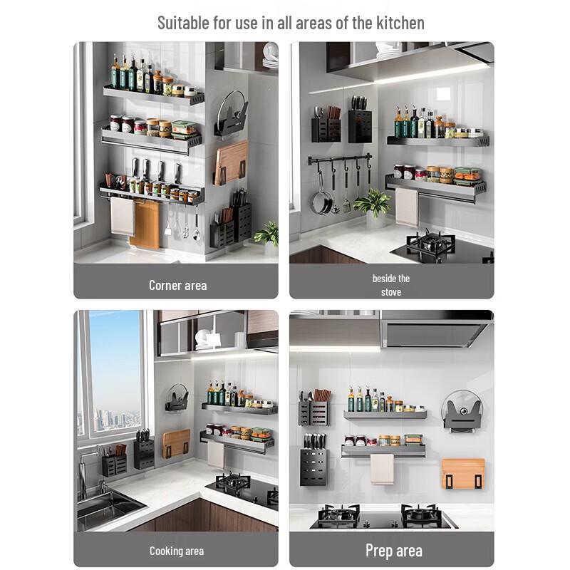 MENGTING Wall-Mounted U-shaped Pot Lid and Cutting Board Rack