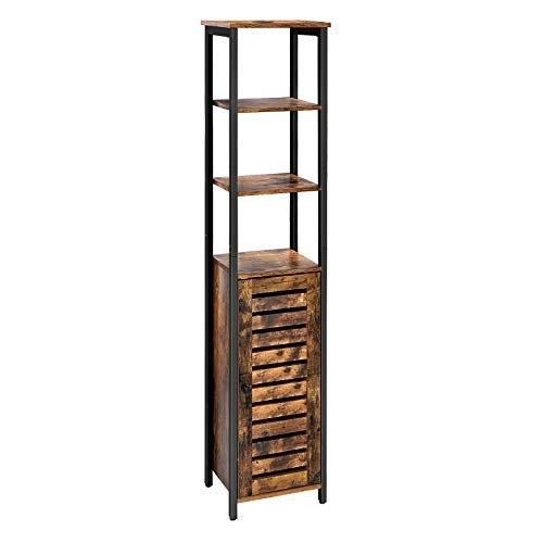 Vasagle Vintagebraun-Schwarz Industriestil Hochschrank Lamellentür - Bild 4