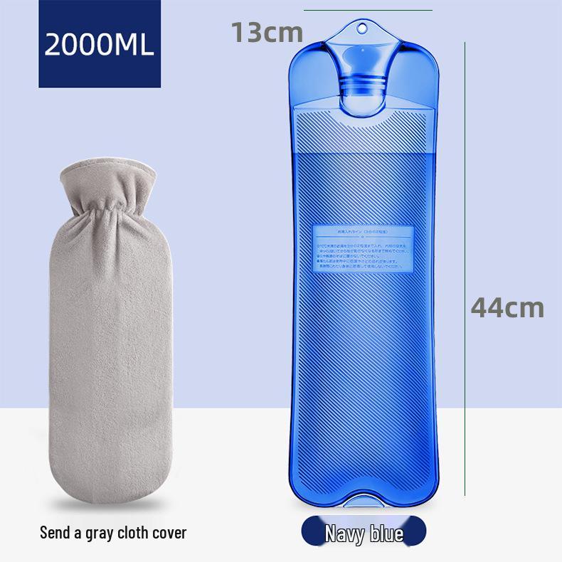 Große Heißwasserflasche für Bauch, Nacken und Rücken – Langes Streifendesign für die Wärmetherapie