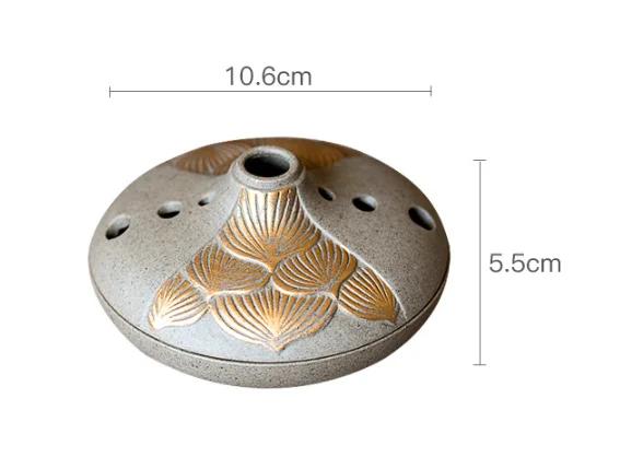 Hand-painted Ceramic Incense Burner Indoor Incense Coil Stove/tea Room/Yoga Meditation/Soothing Purification Aromatherapy Tool