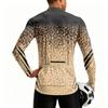 Men's Round Neck Printed Long Sleeve Cycling Jersey Breathable Quick Dry Half Zipper Sports Shirt for Outdoor Activities