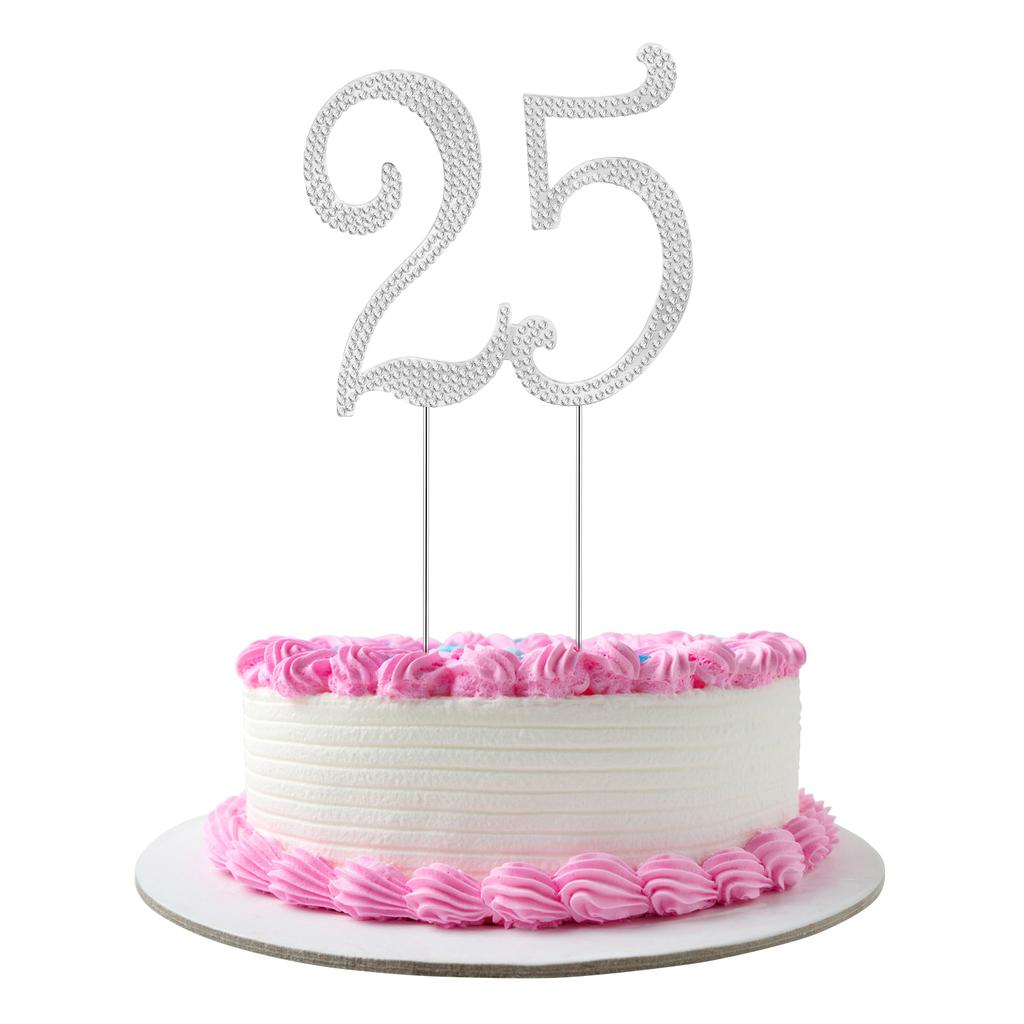 Birthday Cake Bling Cupcake Topper Decorate Rhinestone Party Decoration Anniversary