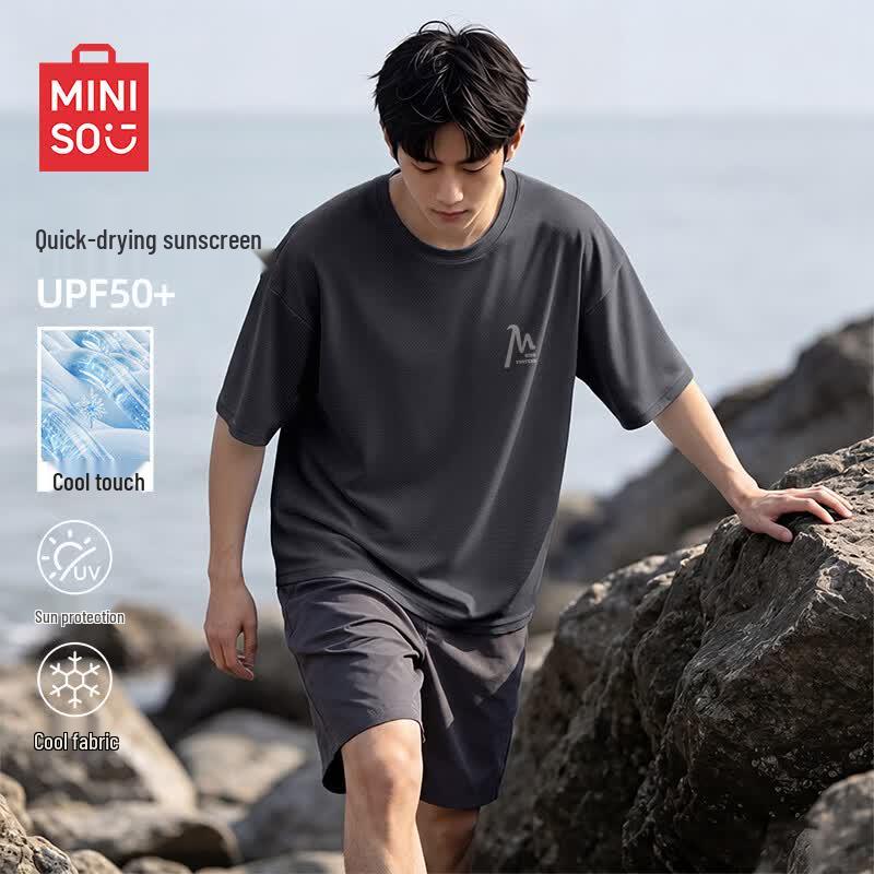 MINISO Herren Ice Silk Schnelltrocknendes T-Shirt