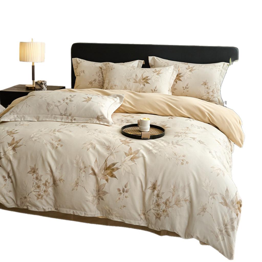 American Light Luxury Thickened Abraded, Pure Cotton 100 Long-Staple Cotton Quilt Cover Retro Autumn And Winter