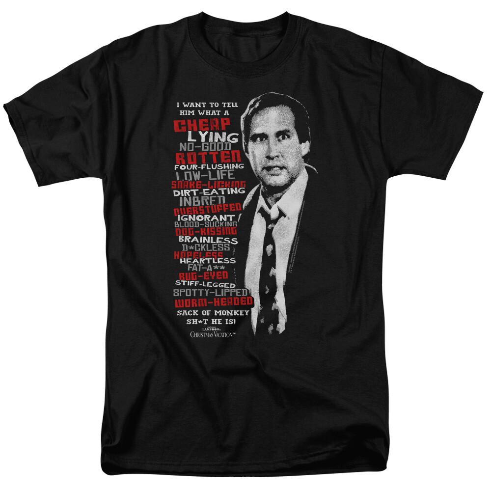Clark Griswold Profanities T Shirt Licensed Christmas Movie Tee Black L