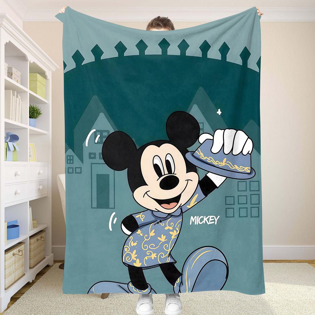 Mickey Fluffy Soft Blankets Summer Comforter Throw Blanket for Sofa Bedspread on the Bed Home and Decoration Anime Cooling Baby
