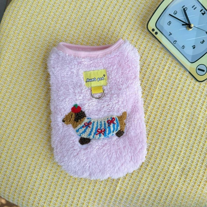 Dog and Cat Clothing - Autumn and Winter Style - Cute Double-sided Plush Thick Pullover for Home Warmth - Pet Clothing
