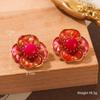 Vintage High-End Retro Flower Tassel Earrings in Zircon
