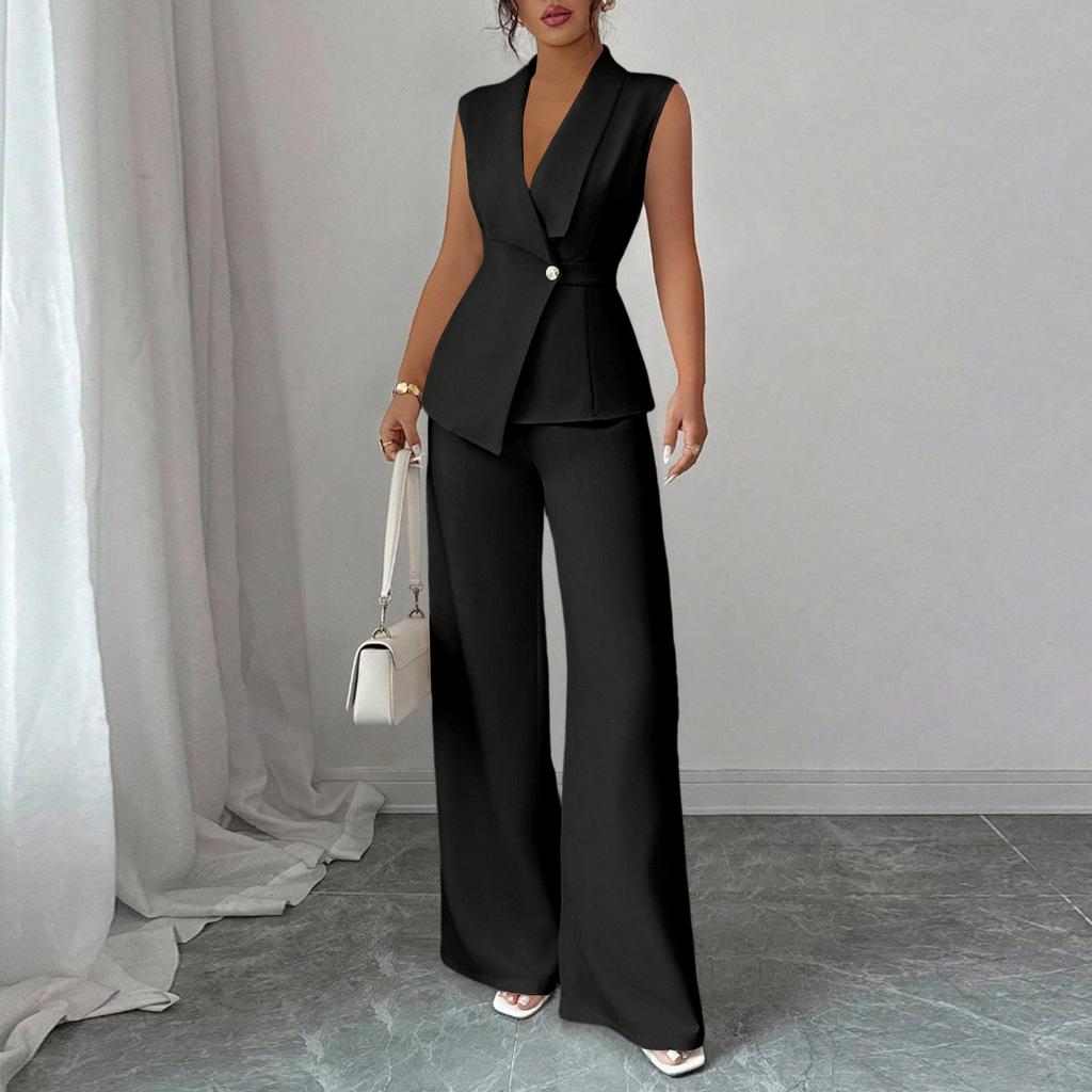 Fashionable And Sexy Women's Spring And Summer Retro Elastic Waist Strap Linen Suit Women's Fashion Color Casual Two-piece Set