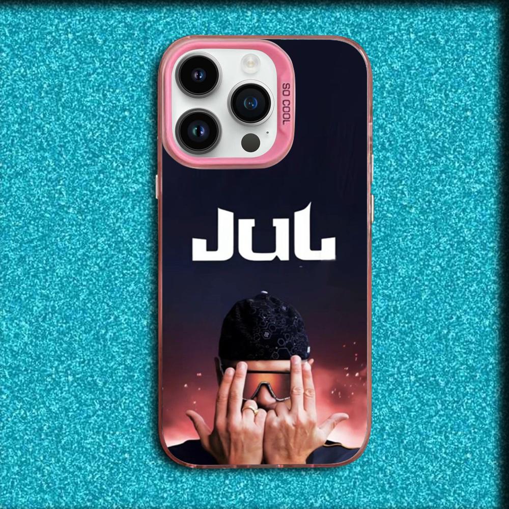 Rapper Jul Phone Case For iPhone 16,15,14,13,12,11,Mini,Pro,MAX Pink Matte Silicone Cover
