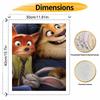 Disney Oil Painting DIY Digital Painting Zootopia Nick and Judy HandPainted Wall Art for Living Room or Entryway.