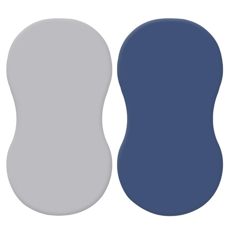 

Набор из 2 эластичных детских простыней, стильный простой чехол для спальной корзины и люльки, для колыбели, поворотной кроватки серый/тёмно-синий