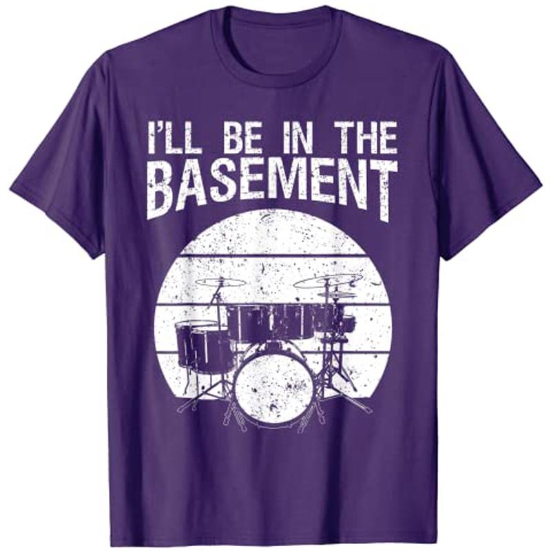 Funny Drummer Art for Unisex Women Drum Set Drumming Lovers TShirt Y2k Music Lover Graphic Unisex Clothing Novelty Tee Gift Cotton