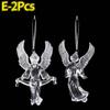 Clear Crystal Snowflake Icicle Pendants Acrylic Christmas Tree Ornaments Holiday New Year Home Party Hanging Decoration Supplies