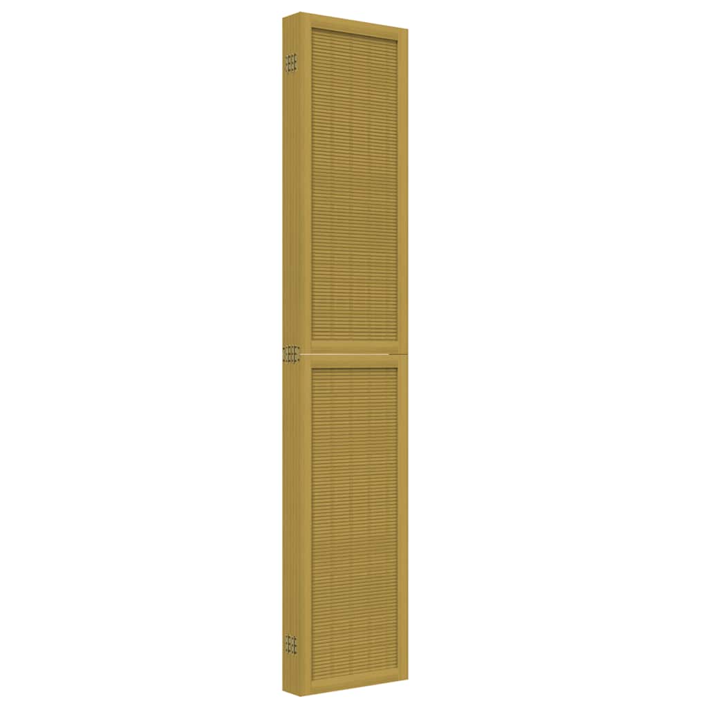 6 Piece Room Divider In Brown Solid Paulownia Wood