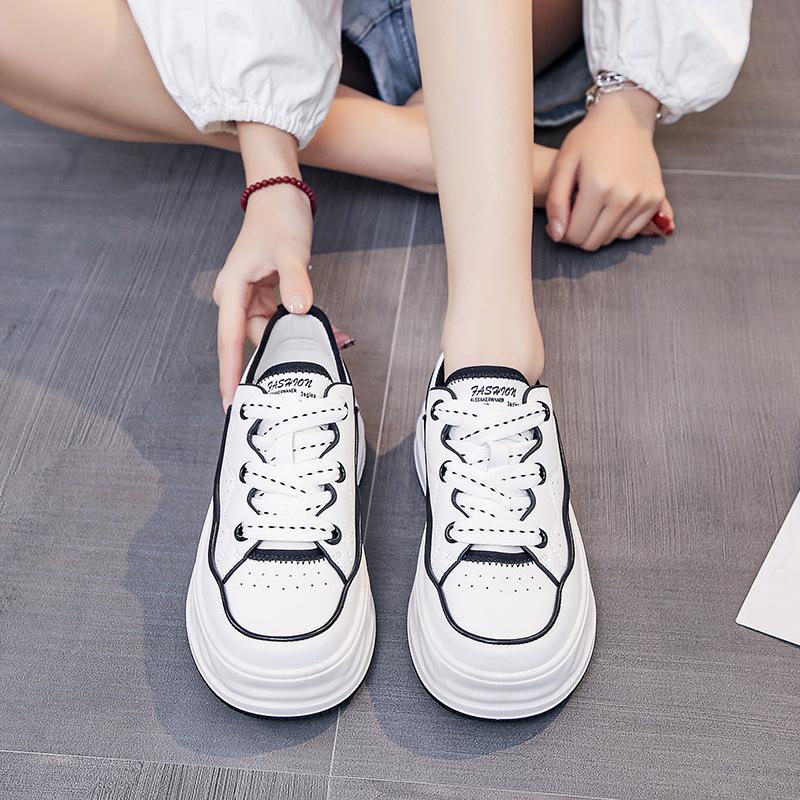 Retro Thick-soled White Shoes Women's  Spring New Color Matching Casual Students Korean Version of All-match Sports Shoes