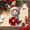 Holiday Hanging Decorations Christmas Advent Calendar with 24 Acrylic Cat Ornaments, Countdown Decor Party Favors for Tree Backpack, Cute Kitten