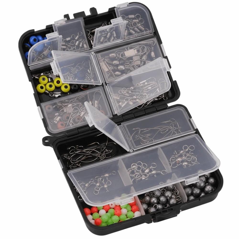 Lure Storage Box Fishing Tools Set Box Swivels Clips Fishing Hooks Set Box  Carp Fishing