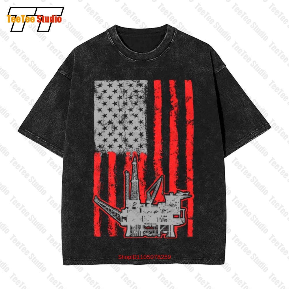 Oilfield American Flag Oil Worker Vintage Oversized TShirt SVS S