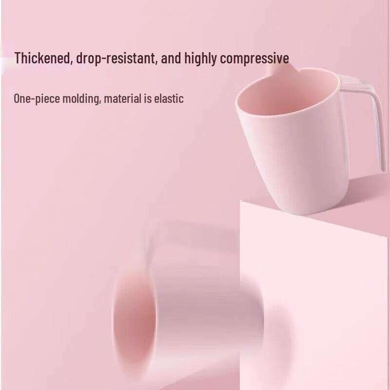 Durable Plastic Mouthwash & Toothbrush Cup Set