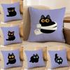 Cartoon Cute Black Cat Home Pillow Case Printed Brushed Fleece Pillow Baby Skin-Touch Eco-Friendly Dye-Sublimat