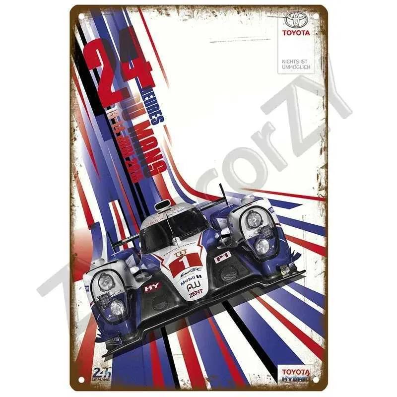 24H Lemans Racing Competition In 1999 Metal Tin Logo Decoration Retro Wall Panel Poster Ic Tinplate Plaid Garage Bar Decoration