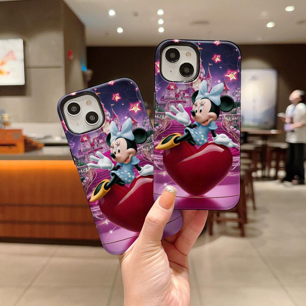 Disney phone case, double-layer protective cover, suitable for iPhone X/XS/SE/7/8/11/12/13/14/15/16/17 Pro Max Plus
