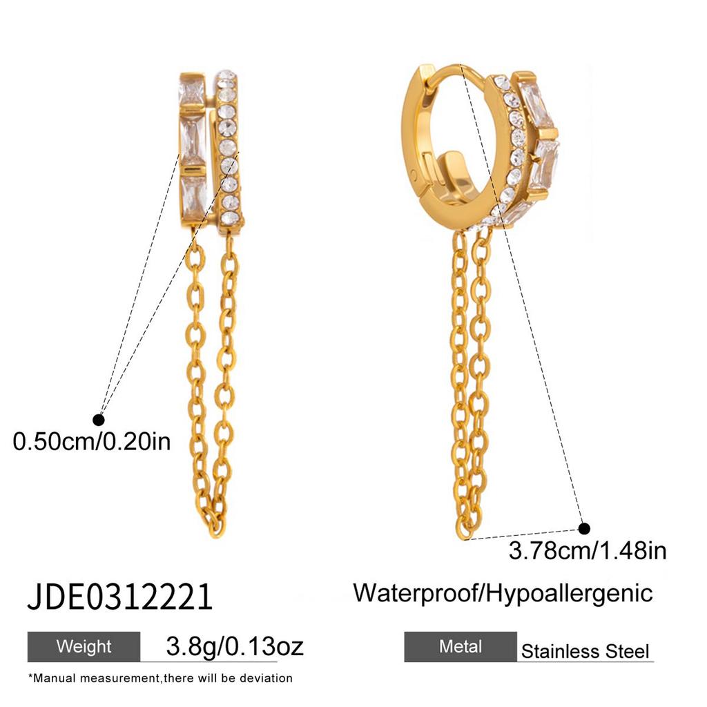 Youthway Elegant Chains Tassel Earrings For Women Minimalist 18K Gold Plated Stainless Steel Earrings Fashion Jewelry Gift