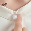 Magnetic Collar Button Cat's Eye Stone Button No Sew Safety Pin for Neckline Embellishment Scarf Shirts Sweater Round Square Love Heart Decorative