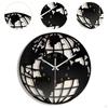Acrylic Wall Clock with World Map Pattern, Movement, Silent, No Ticking, Home Decoration for Dining