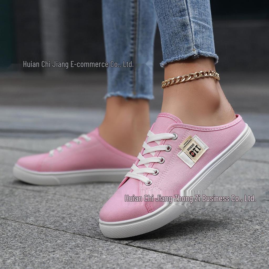 Spot Canvas Slip-On Spring White Flat Shoes