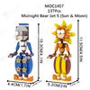 Midnight Bear Series MOC Character Decoration Building Blocks DIY Game Horror Action Figure Models Assembly Bricks Toys For Kids