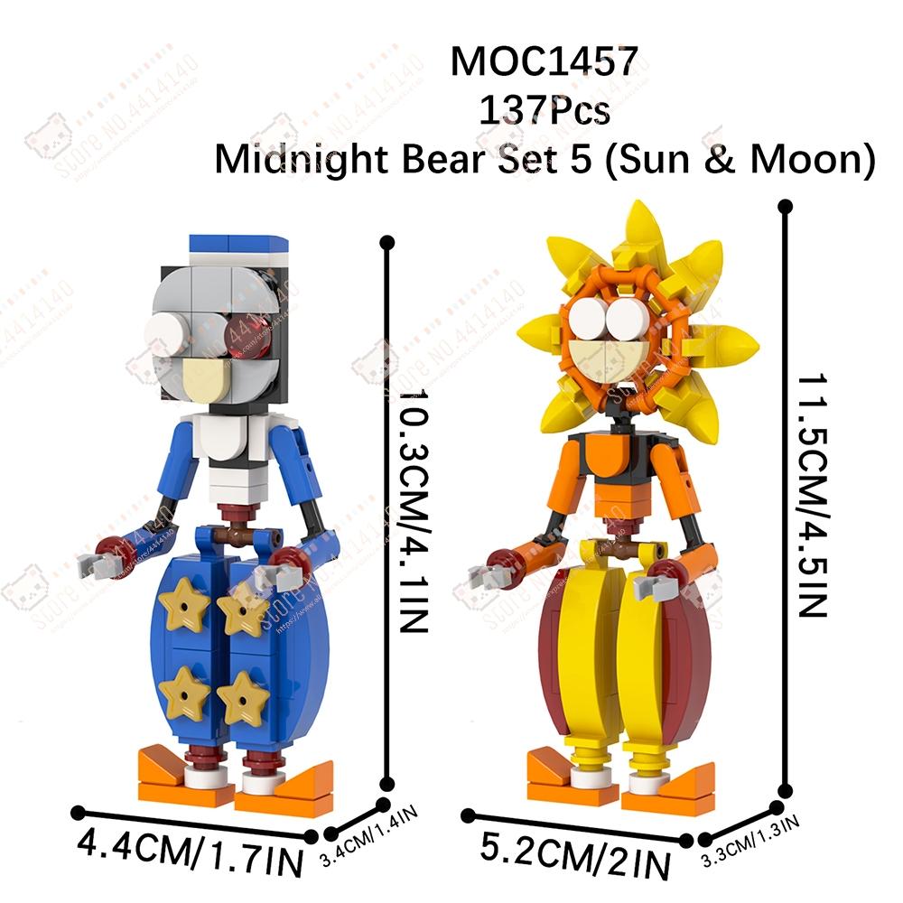 Midnight Bear Series MOC Character Decoration Building Blocks DIY Game Horror Action Figure Models Assembly Bricks Toys For Kids