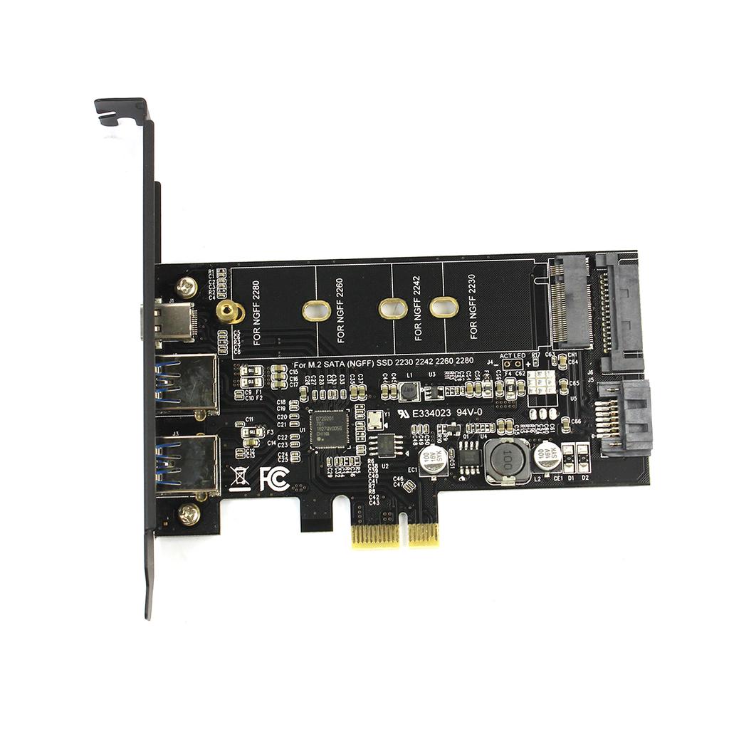 USB 3.1 C type to M.2 and mSATA 2.5 Inch SSD Enclosure Simultaneous
