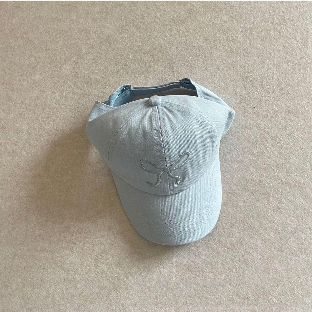 Cute Korean Style Half Empty Top Hat Shading Hat Bow Summer Kid Sunhat Anti-UV Sun Hat No Top Beach Hat Children's Visor Hat Boy