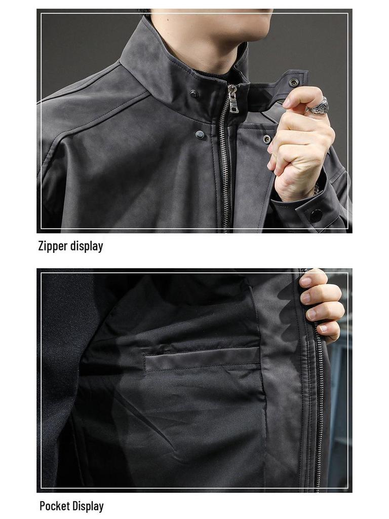 Men's High-End Retro Leather Motorcycle Jacket - American Style, Casual PU Outerwear
