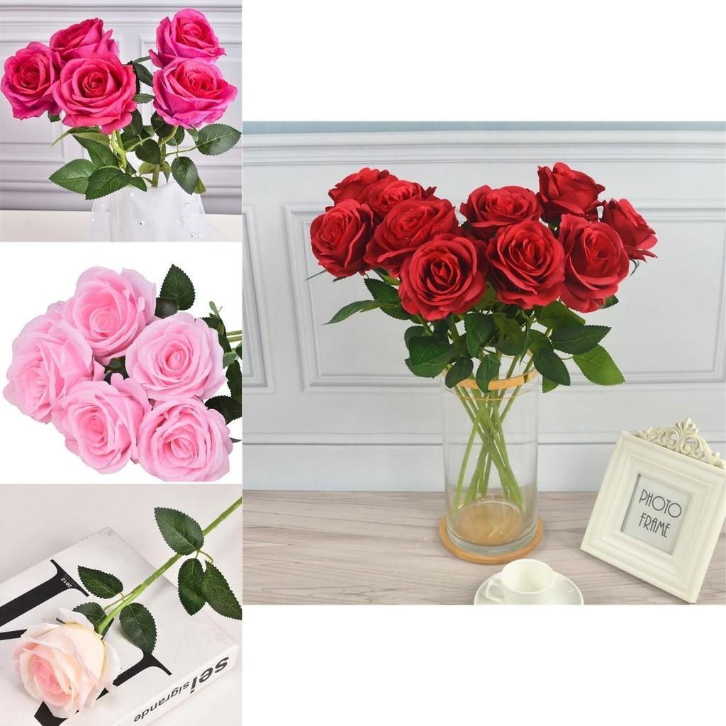 50cm Long Stem Artificial Roses Elegant Fake Silk Flowers For Wedding Home Decor