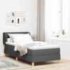 Boxspring Bed with Headboard Dark Grey 100 x 200 cm Fabric