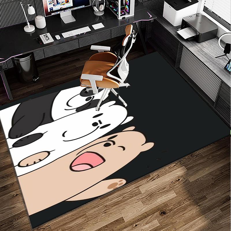 Bears Friends Adventure Office Rug Chair Mat, Game Carpet, Suitable for Front Door, Bedroom, Living Room, Desk, Holiday Gift