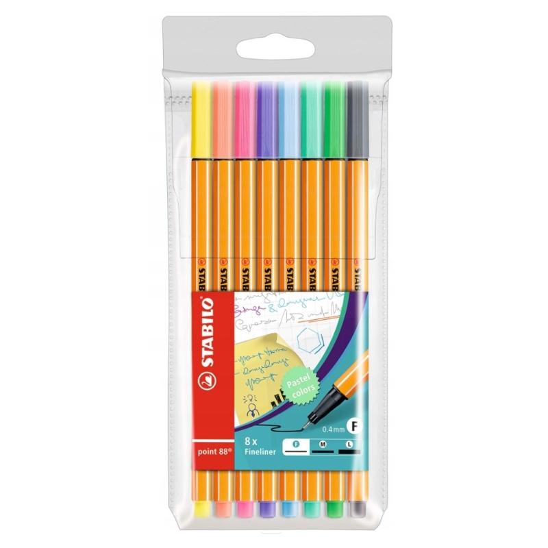Stabilo Point 88 Fineliner /Set Of 8 Pcs/ Pastel 88/8-01
