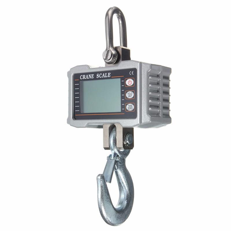 1Т 2000 фунтов Цифровые крановые подвесные весы Сверхмощные промышленные ЖК-дисплей - международные 1000 кг Новый серый