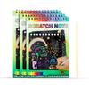 Glun Scratch Notepad With Magical Rainbow Color, Pencil Stick Notepad, Educational Toy For Kids, Wooden Stylus & 3 Drawi