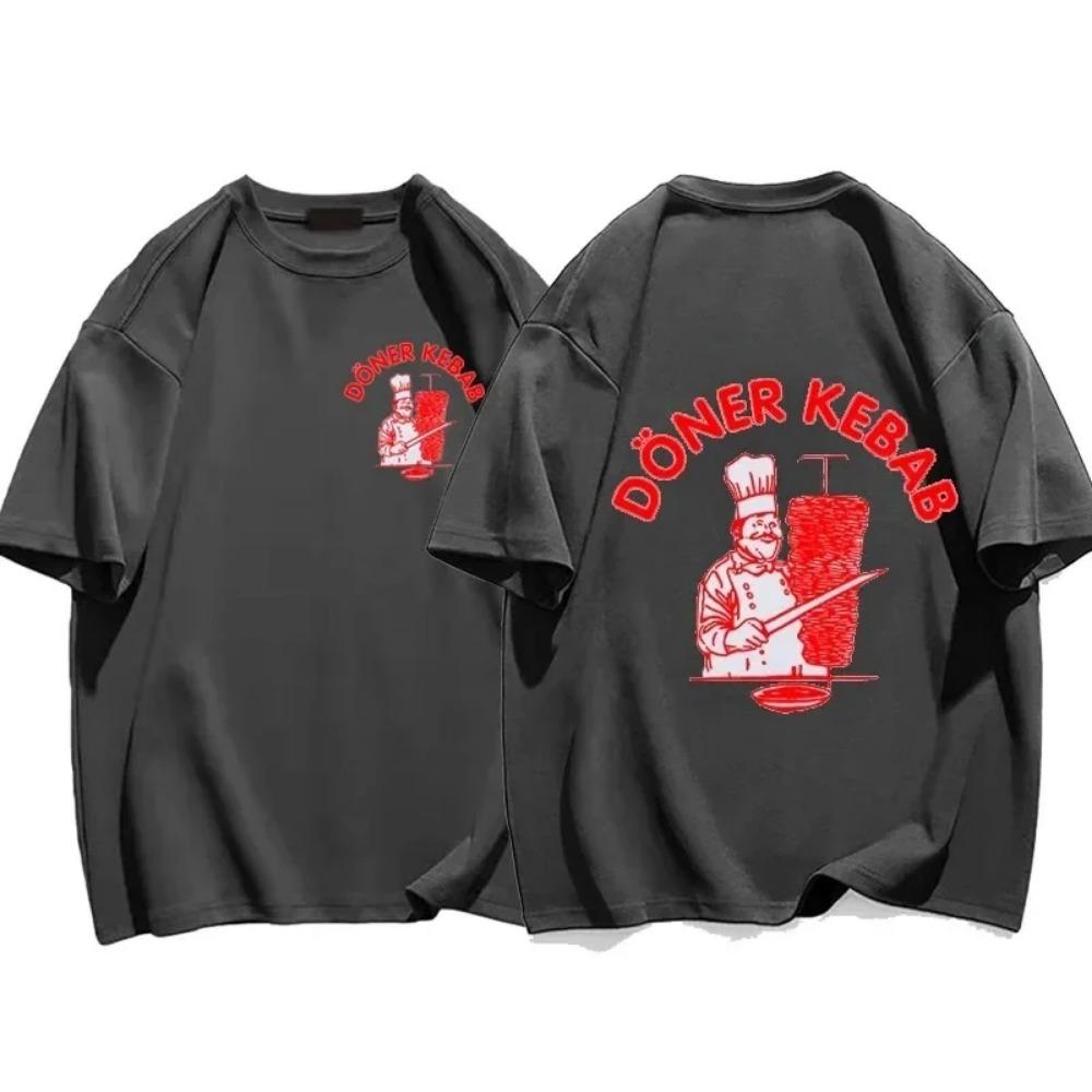 2023 New Men's Barbecue Shatters Printed T-shirt 100% Cotton High Quality Casual Fitness Fashion Comfortable Men's T-shirt